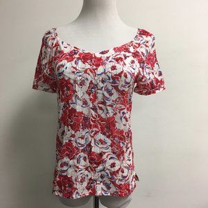 Paul & Joe short sleeve  floral cotton top xs - s